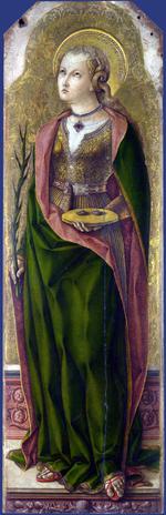 欧洲12-19世纪油画四_CRIVELLI, Carlo - Saint Lucy